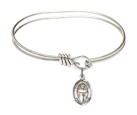St Casimir of Poland Eye Hook Bangle Bracelet - Sterling Silver Charm 9113SS