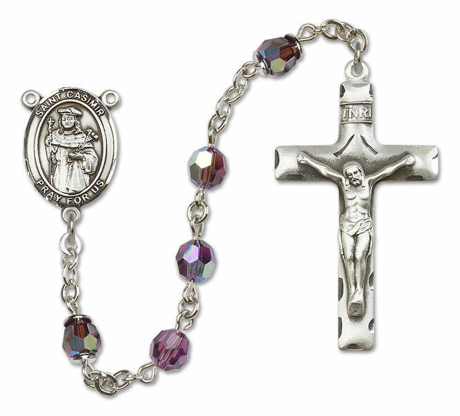 St Casimir of Poland Sterling Silver Rosary - 16 Color Options 8113/0644