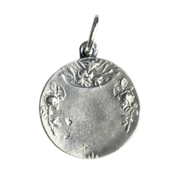 St. Catherine of Alexandria Medal - Sterling Silver 3/4" Round Antique Replica Pendant