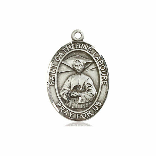 St Catherine Laboure Medal - Sterling Silver Oval Pendant 3 Sizes