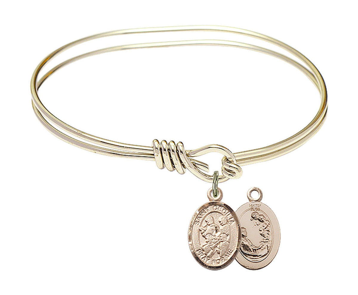St Cecilia Marching Band Eye Hook Bangle Bracelet - Gold-Filled Charm 9179GF