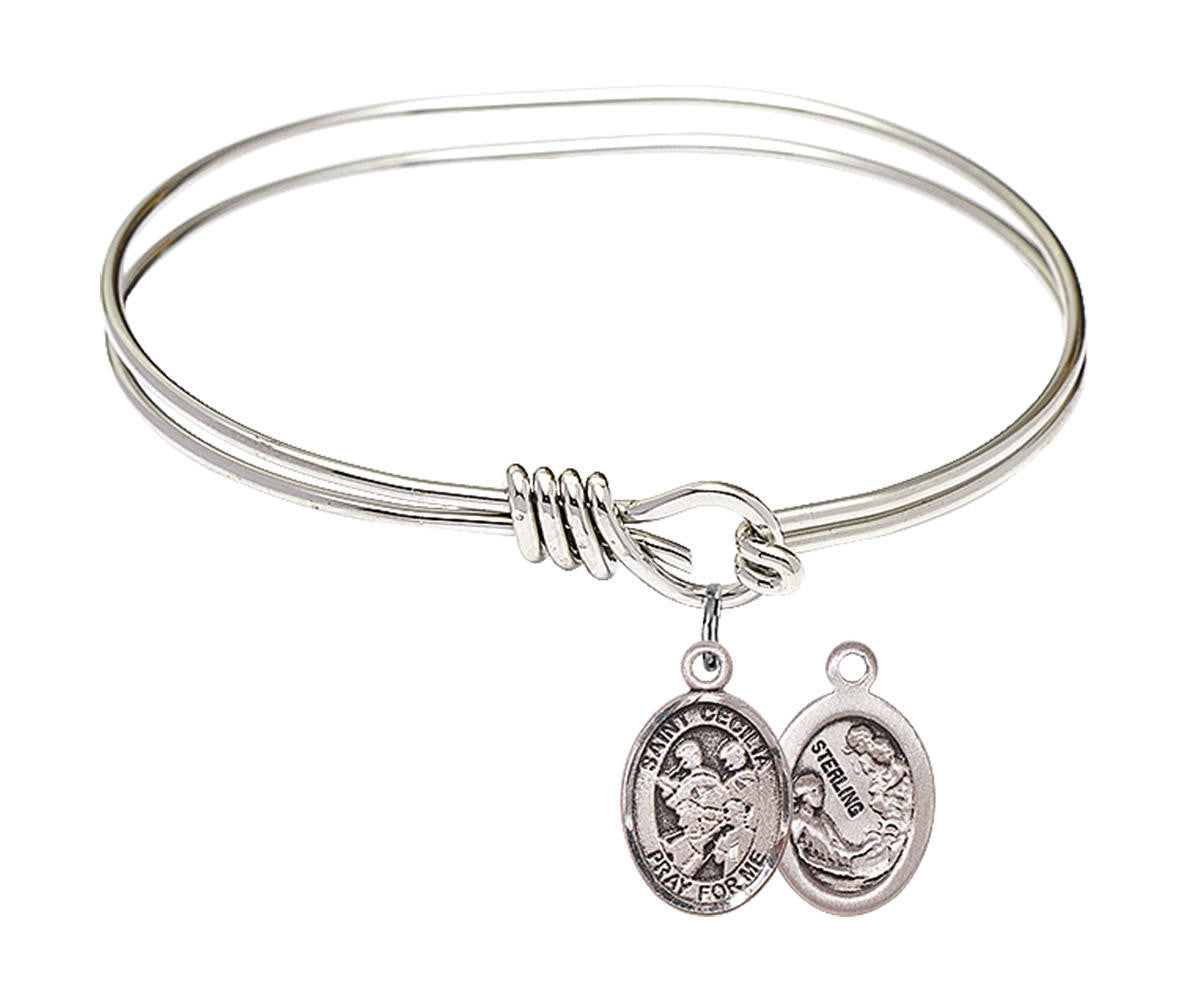 St Cecilia Marching Band Eye Hook Bangle Bracelet - Sterling Silver Charm 9179SS