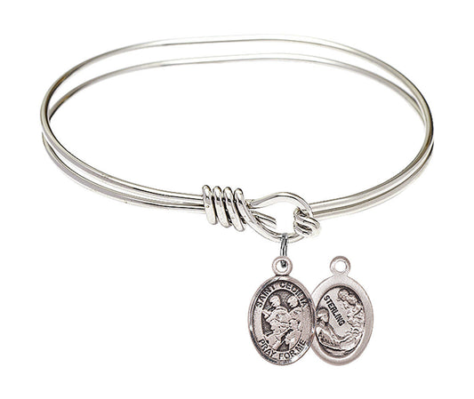 St Cecilia Marching Band Eye Hook Bangle Bracelet - Sterling Silver Charm 9179SS