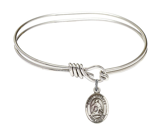 St Charles Borromeo Eye Hook Bangle Bracelet - Sterling Silver Charm 9020SS