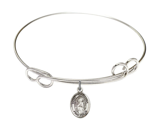 St Christina The Astonishing Double Loop Bangle Bracelet - Sterling Silver Charm 9320SS