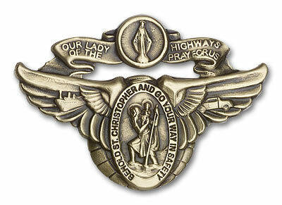 St Christopher and Our Lady of the Highway Visor Clip - Gold Finish 1017VG