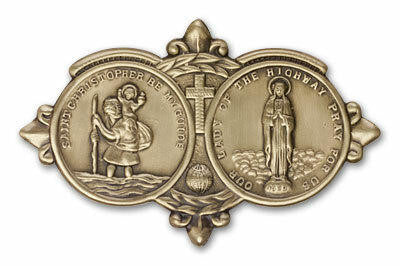 St Christopher and Our Lady of the Highway Visor Clip - Gold Finish 1024VG