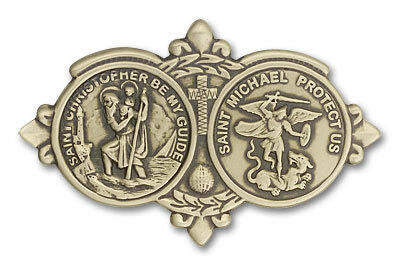 St Christopher and St Michael Visor Clip - Gold Finish 1034VG