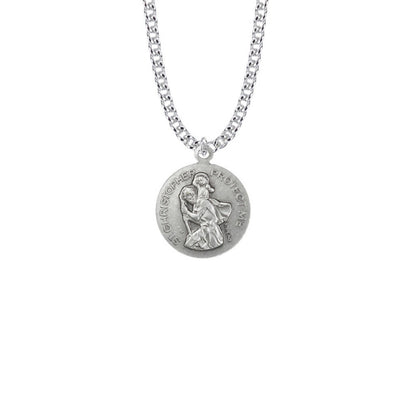 St Christopher Karate Necklace - Sterling Silver Medal On 20 Stainless Chain SM8594SH