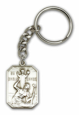 St. Christopher Keychain - Silver Finish 5849SRCS