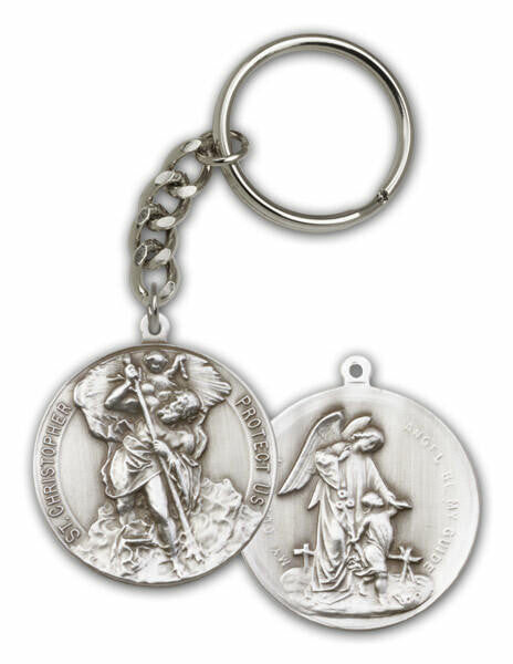 St Christopher Keychain - Silver Finish 5867SRCS