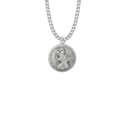 St Christopher Lacrosse Necklace - Sterling Silver Medal On 20 Stainless Chain SM8593SH
