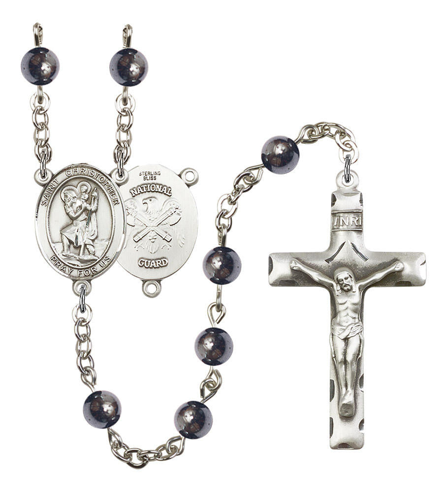 St Christopher / National Guard Rosary - 7 Bead Options 8022S5SS