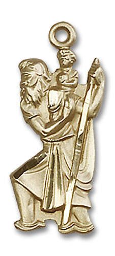St Christopher Pendant - 14kt Gold 7/8 x 3/8 5903