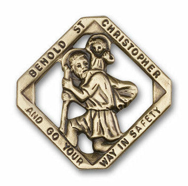 St. Christopher Visor Clip - Gold Finish (1025VG)