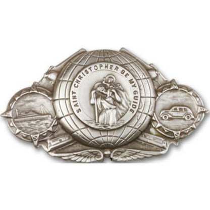 St Christopher Visor Clip - Silver Finish 1019V