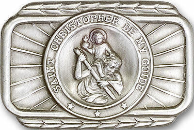St Christopher Visor Clip - Silver Finish 1021V