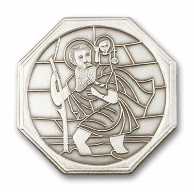 St Christopher Visor Clip - Silver Finish 1028V