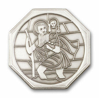 St. Christopher Visor Clip - Silver Finish (1028V)