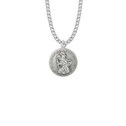St Christopher Wrestling Necklace - Sterling Silver Medal On 20 Stainless Chain SM8592SH