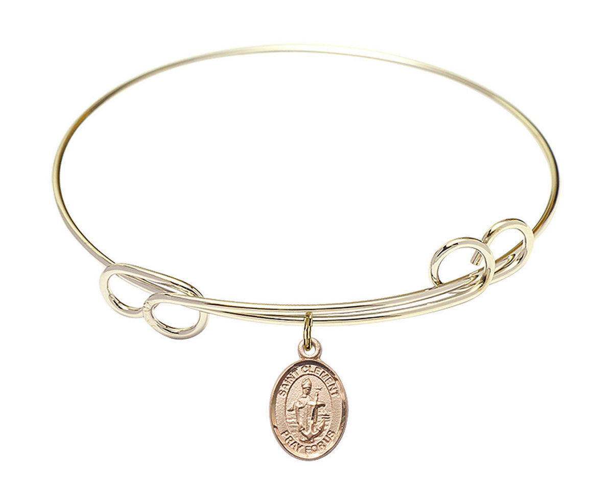 St Clement Double Loop Bangle Bracelet - Gold-Filled Charm 9340GF