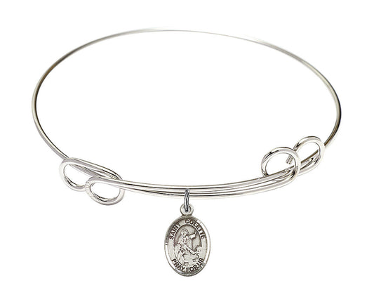 St Colette Double Loop Bangle Bracelet - Sterling Silver Charm 9268SS
