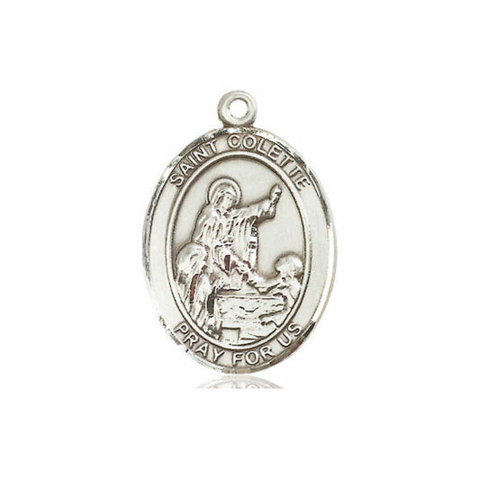 St Colette Medal - Sterling Silver Oval Pendant 3 Sizes