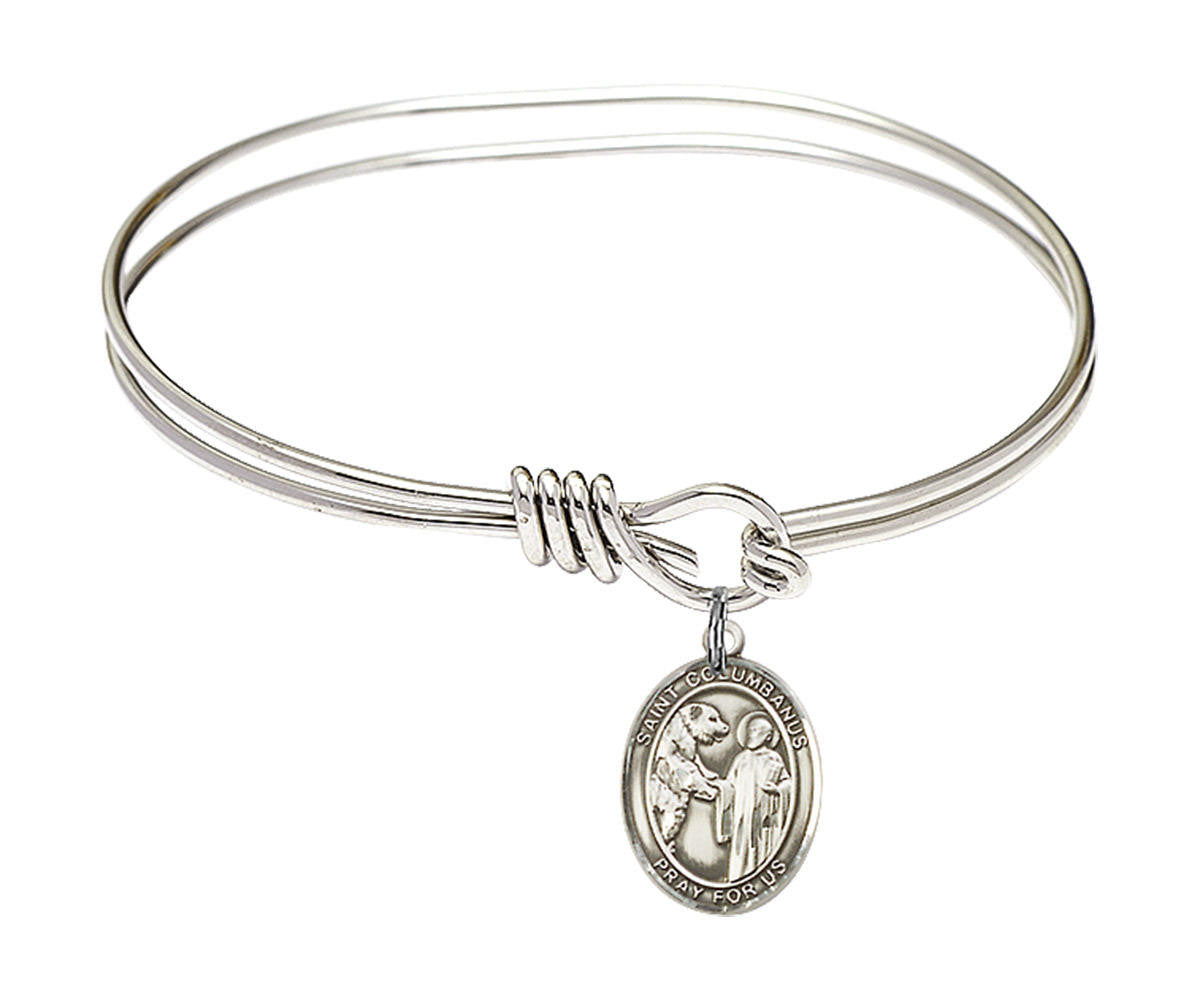 St Columbanus Eye Hook Bangle Bracelet - Sterling Silver Charm 9321SS