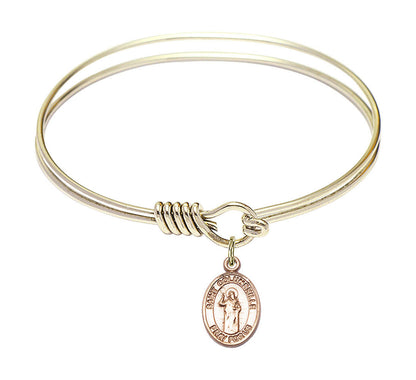 St Columbkille Round Eye Hook Bangle Bracelet - Gold-Filled Charm - 6.25 Inch 9399GF