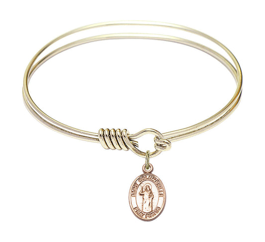 St Columbkille Round Eye Hook Bangle Bracelet - Gold-Filled Charm - 6.25 Inch 9399GF