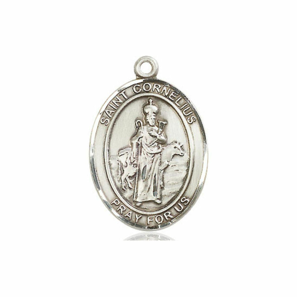 St Cornelius Medal - Sterling Silver Oval Pendant 3 Sizes