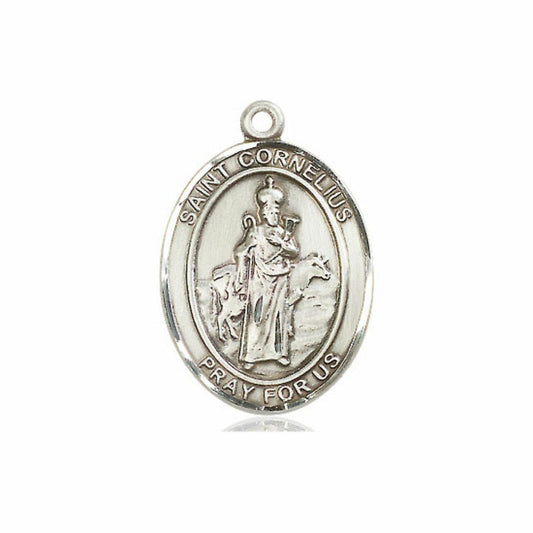 St Cornelius Medal - Sterling Silver Oval Pendant 3 Sizes