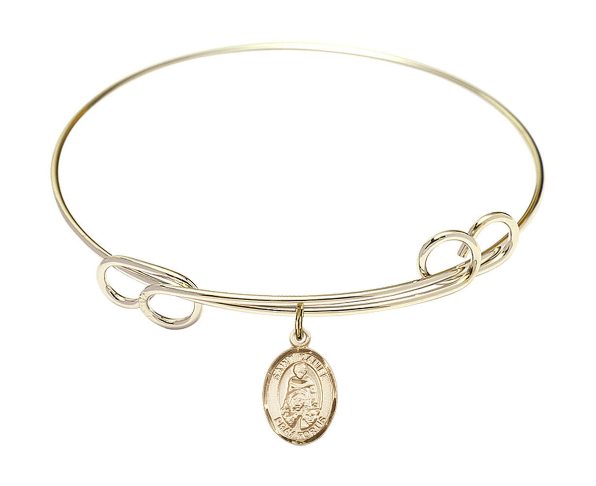 St Daniel Double Loop Bangle Bracelet - Gold-Filled Charm 9024GF