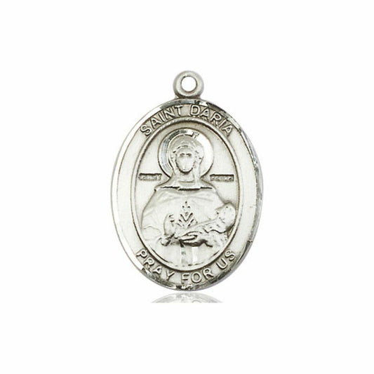 St Daria Medal - Sterling Silver Oval Pendant 3 Sizes