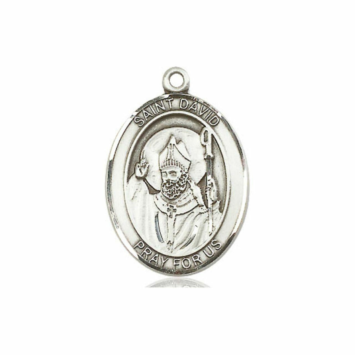 St David of Wales Medal - Sterling Silver Oval Pendant 3 Sizes