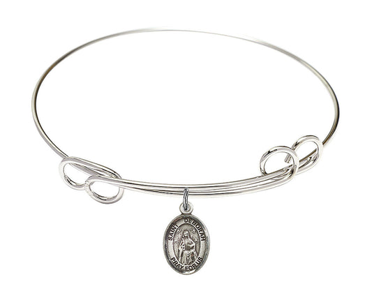 St Deborah Double Loop Bangle Bracelet - Sterling Silver Charm 9286SS