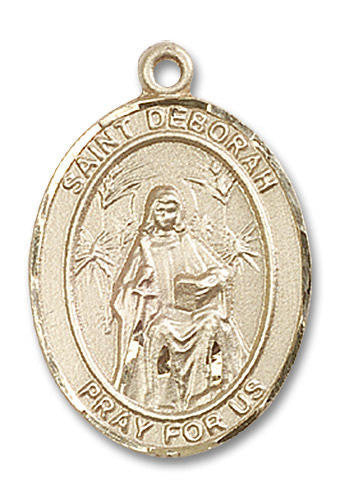 St Deborah Medal - 14kt Gold Oval Pendant 3 Sizes