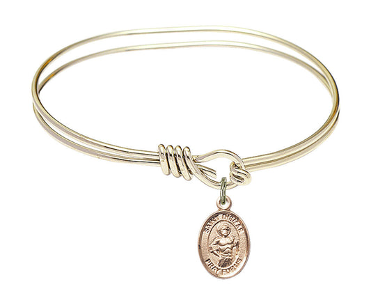 St Dismas Eye Hook Bangle Bracelet - Gold-Filled Charm 9418GF