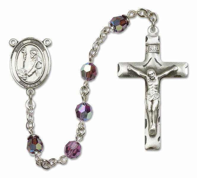 St Dominic De Guzman Sterling Silver Rosary - 16 Color Options 8030/0644