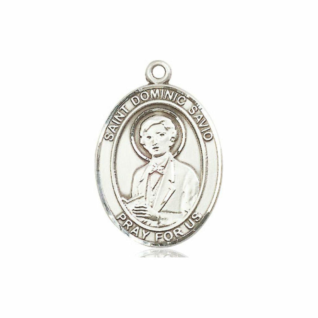 St Dominic Savio Medal - Sterling Silver Oval Pendant 3 Sizes