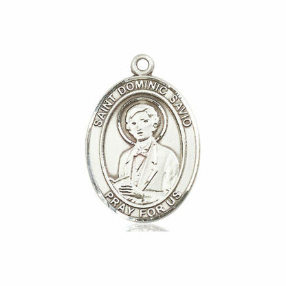 St Dominic Savio Medal - Sterling Silver Oval Pendant 3 Sizes