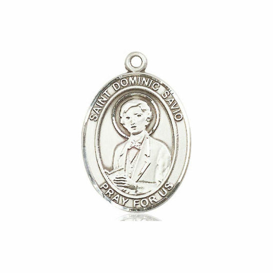 St Dominic Savio Medal - Sterling Silver Oval Pendant 3 Sizes