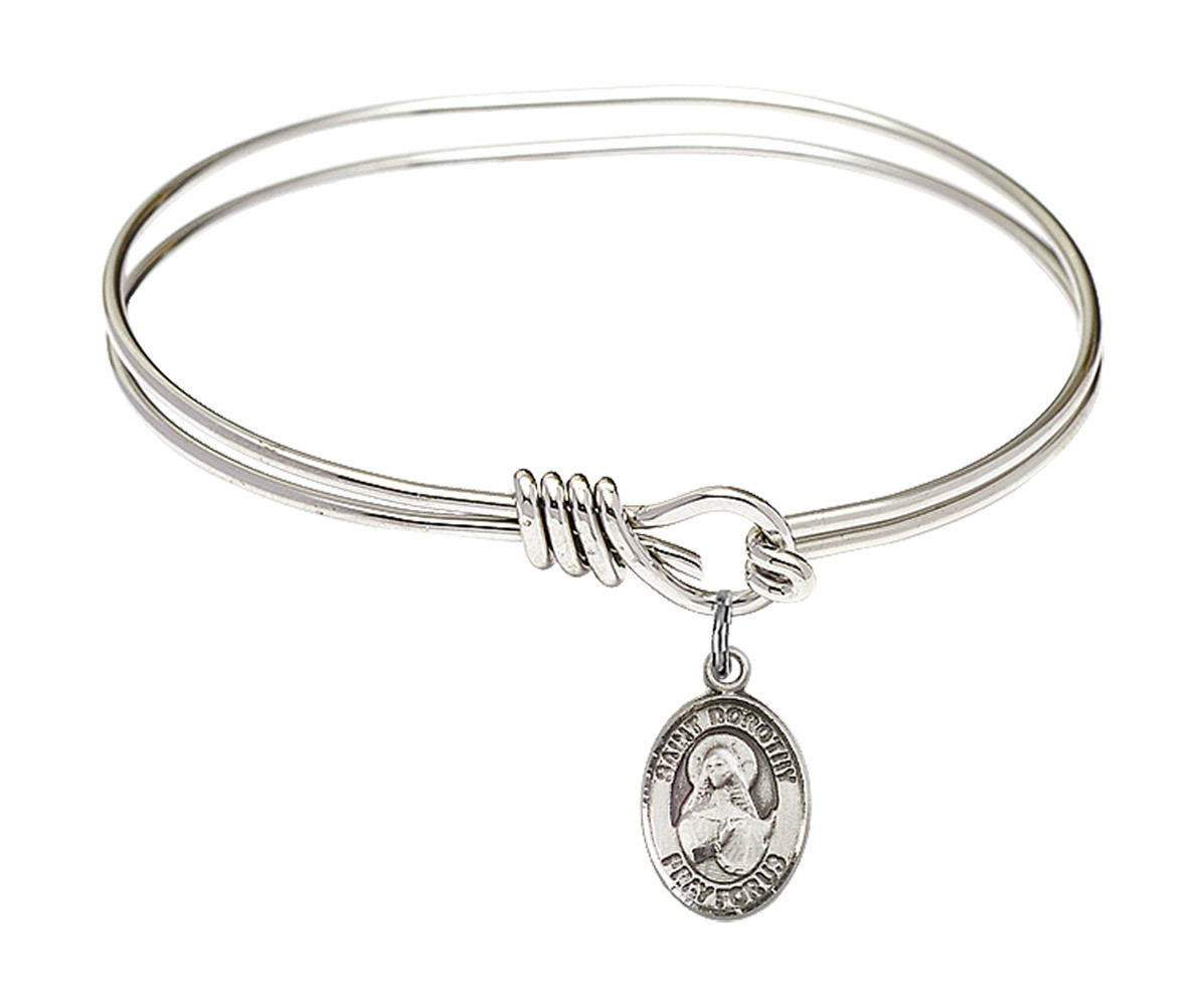 St Dorothy Eye Hook Bangle Bracelet - Sterling Silver Charm 9023SS