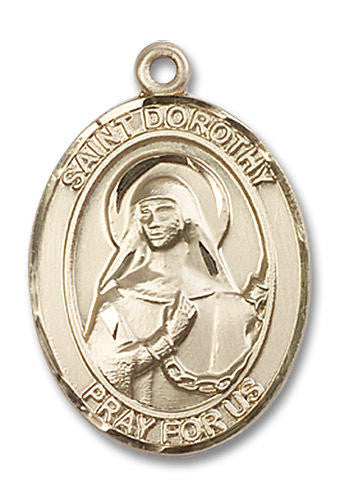 St Dorothy Medal - 14kt Gold Oval Pendant 3 Sizes