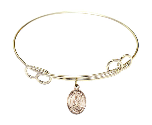 St Drogo Double Loop Bangle Bracelet - Gold-Filled Charm 9386GF
