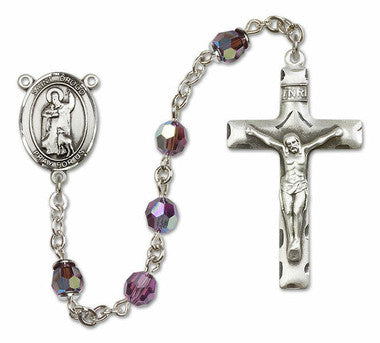 St. Drogo Sterling Silver Rosary - 10 Color Options (8386/0644)