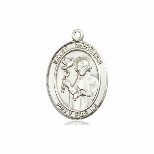 St Dunstan Medal - Sterling Silver Oval Pendant 3 Sizes