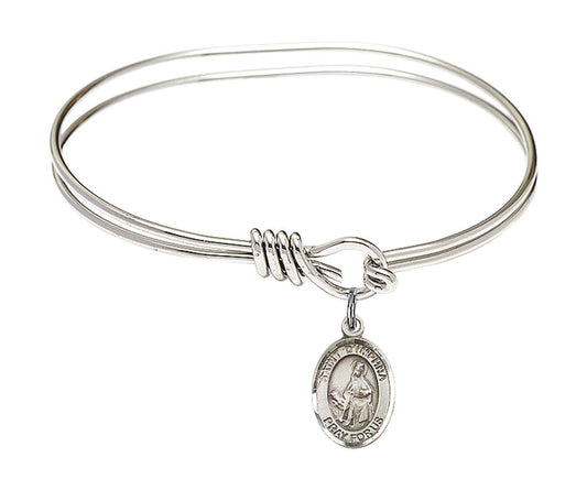 St Dymphna Eye Hook Bangle Bracelet - Sterling Silver Charm 9032SS