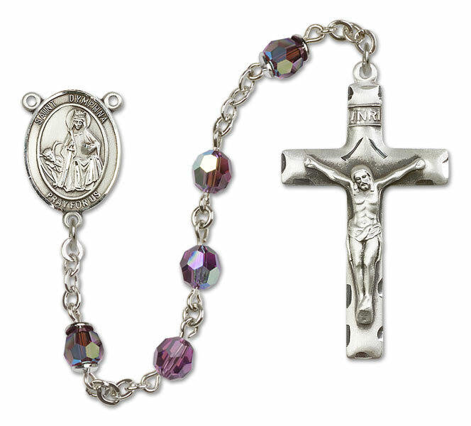 St Dymphna Sterling Silver Rosary - 16 Color Options 8032/0644