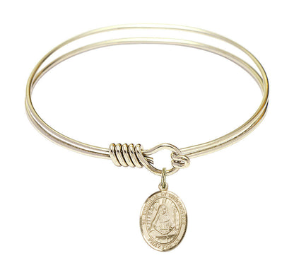 St Edburgan of Winchester Round Eye Hook Bangle Bracelet - Gold-Filled Charm - 6.25 Inch 9324GF
